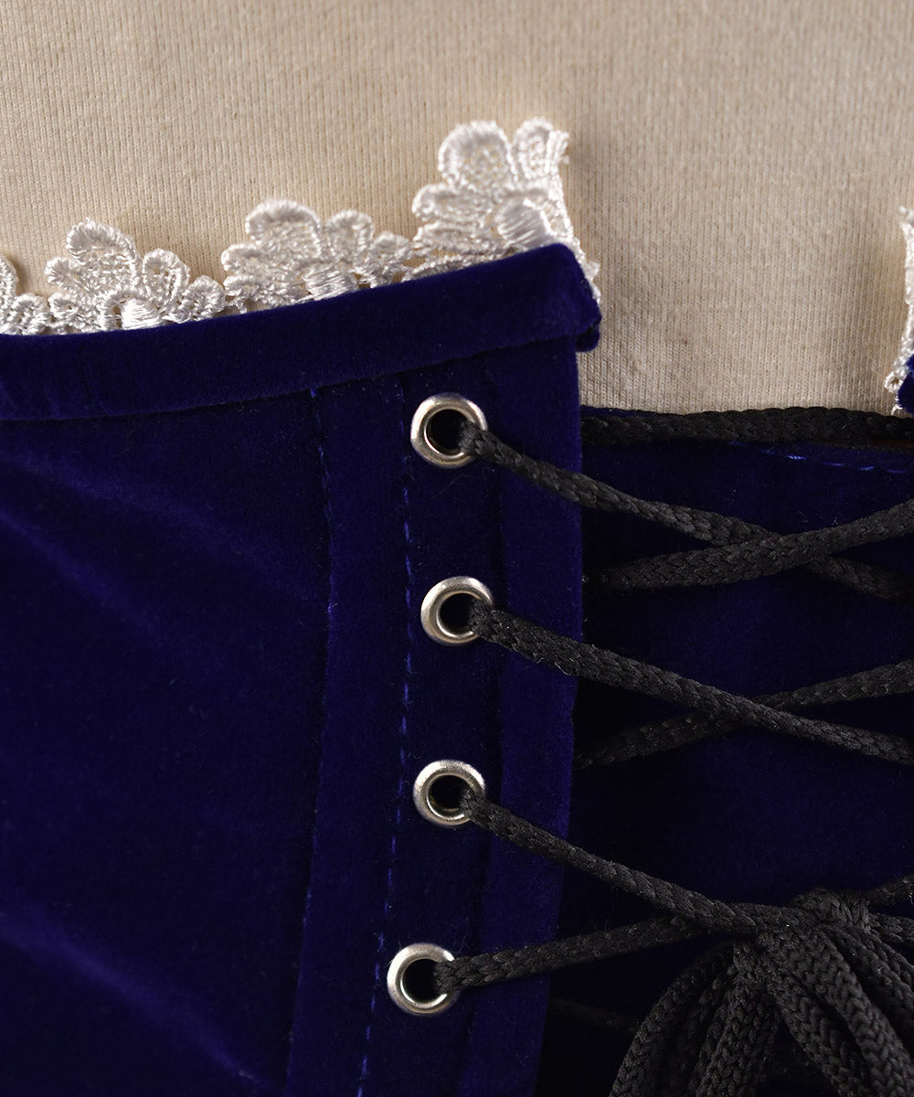 Steel Boned Womens Velvet Corset – Waist Cincher