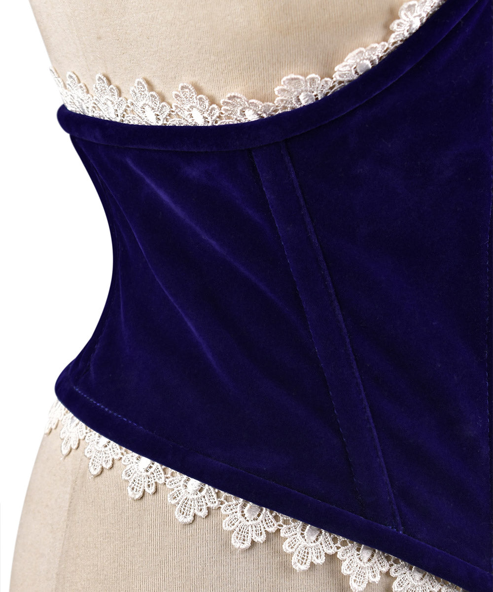 Steel Boned Womens Velvet Corset – Waist Cincher