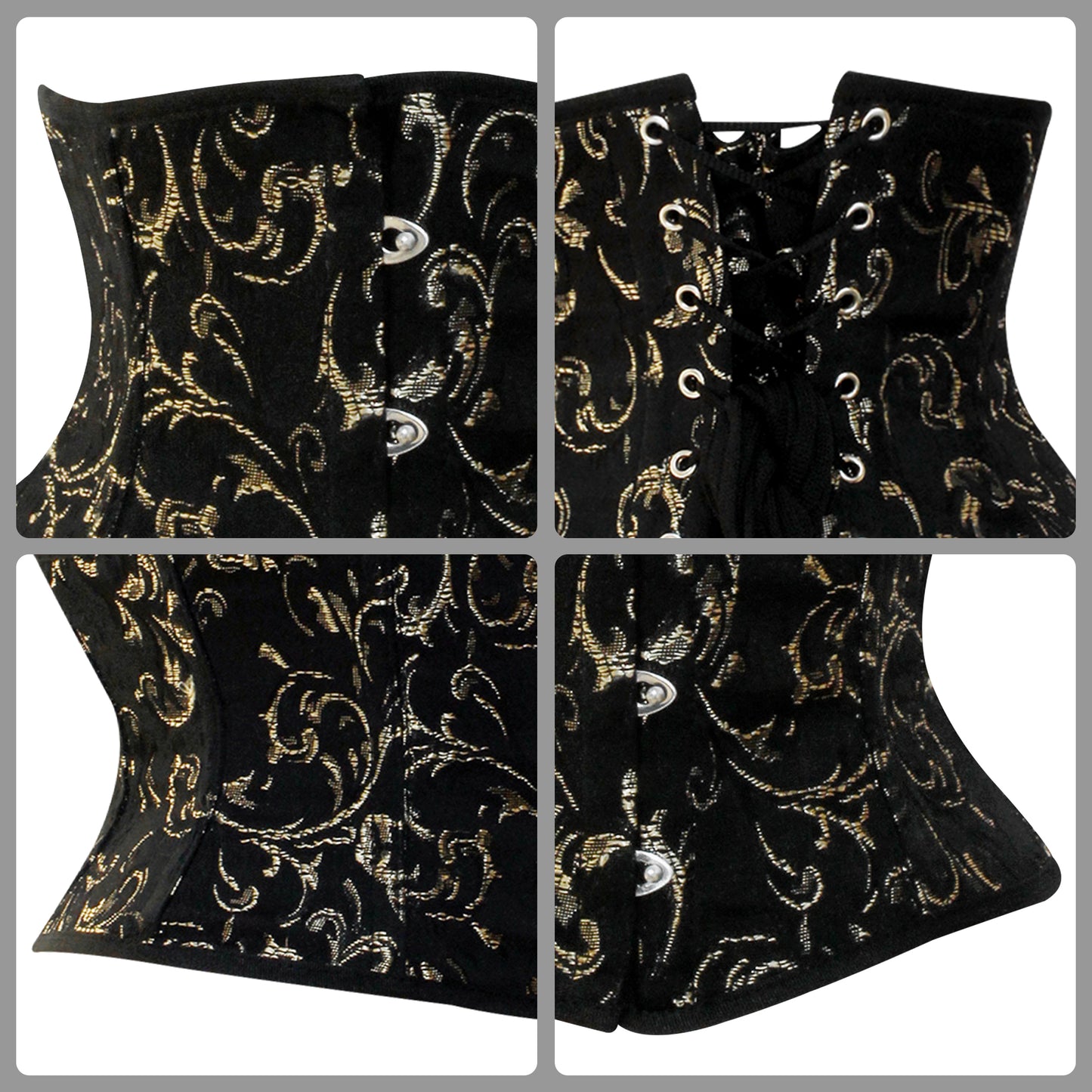 Gold Brocade Mini Cincher corset - Waist Trainer Short torso