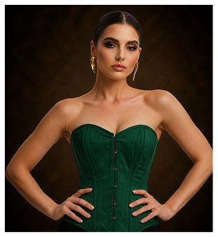 Handmade Medieval Corset with Front Hook Steel Boning