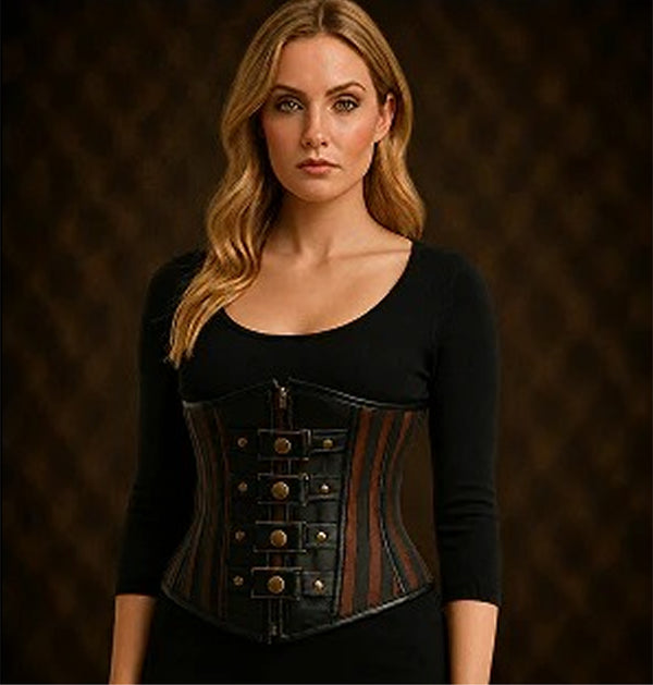 Brown Brocade Lacemade Under bust