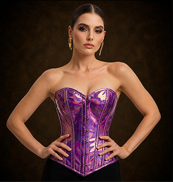 Nebula Amethyst Overbust Corset (Iridescent Violet) Holographic