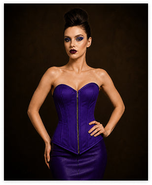 Steel Boned Overbust Corset for Plus Size Royal Purple