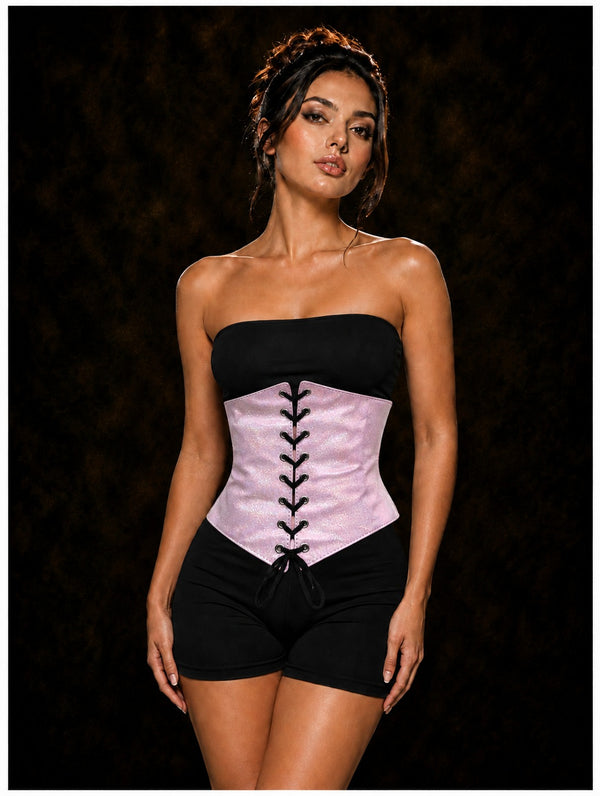 Pink Glitter Waist Training Cincher Corset - Corset Belt