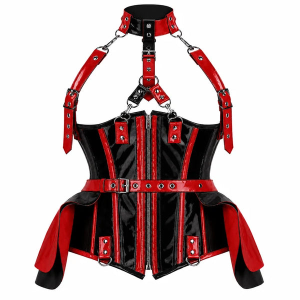 Crimson Rebel Red & Black Underbust Corset Dress