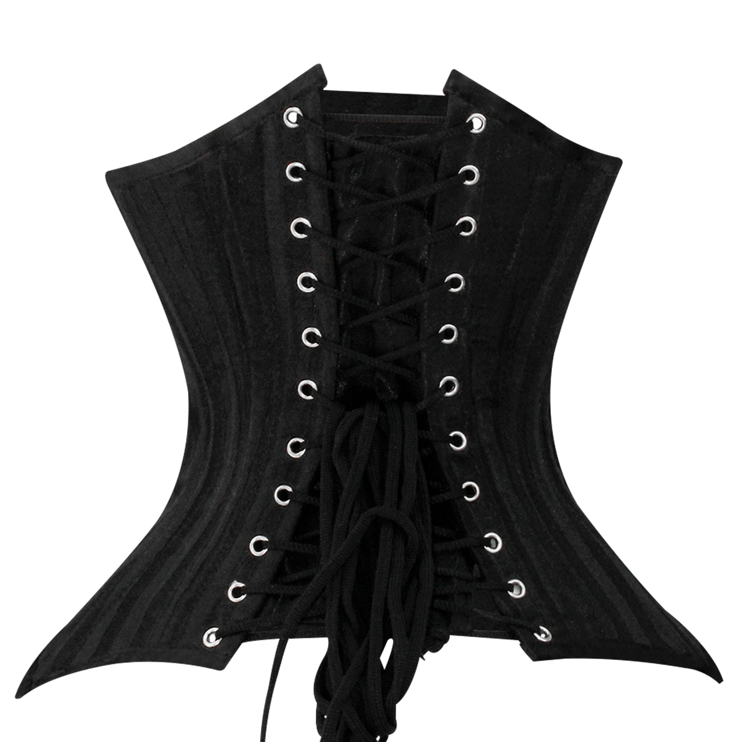 Black Brocade Lined Under bust Steel Boned Corset
