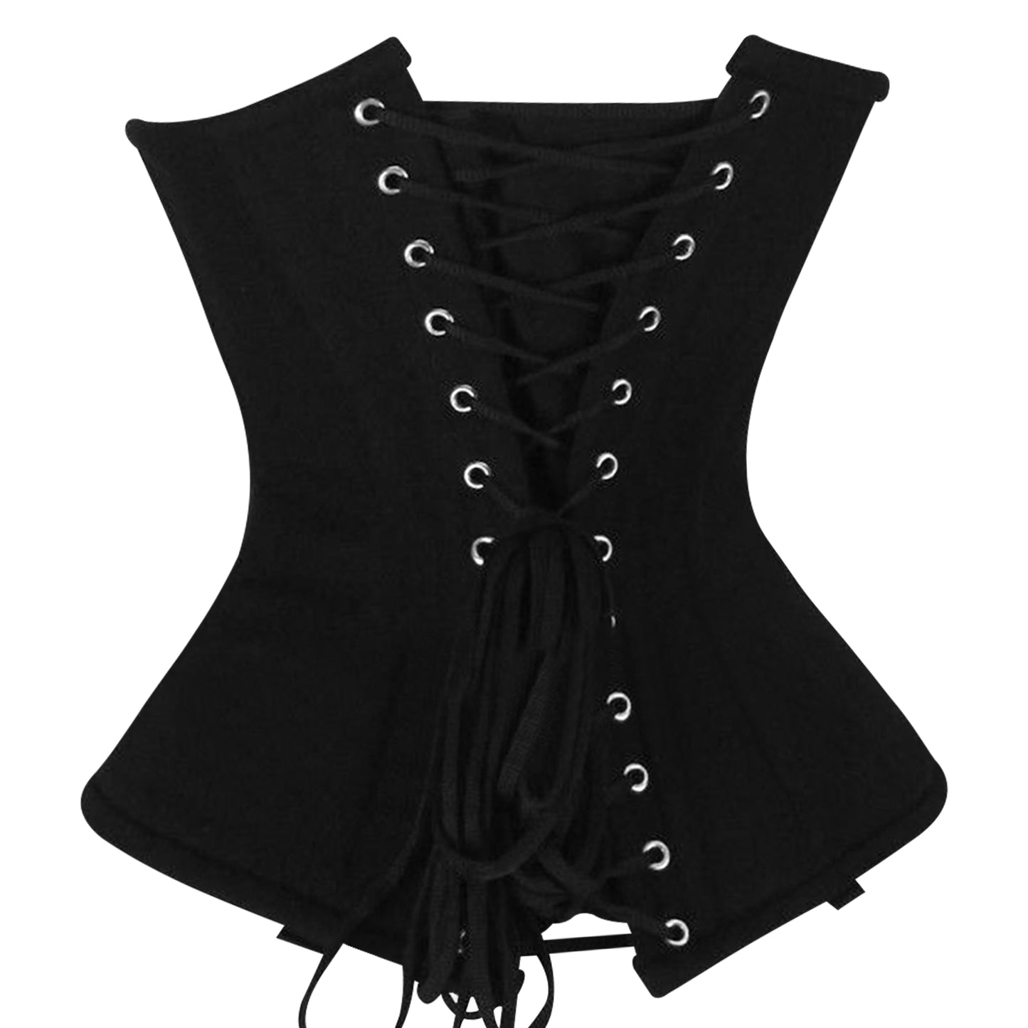Handmade Black Cotton Underbust corset/Steel Boned Waist Training Corset