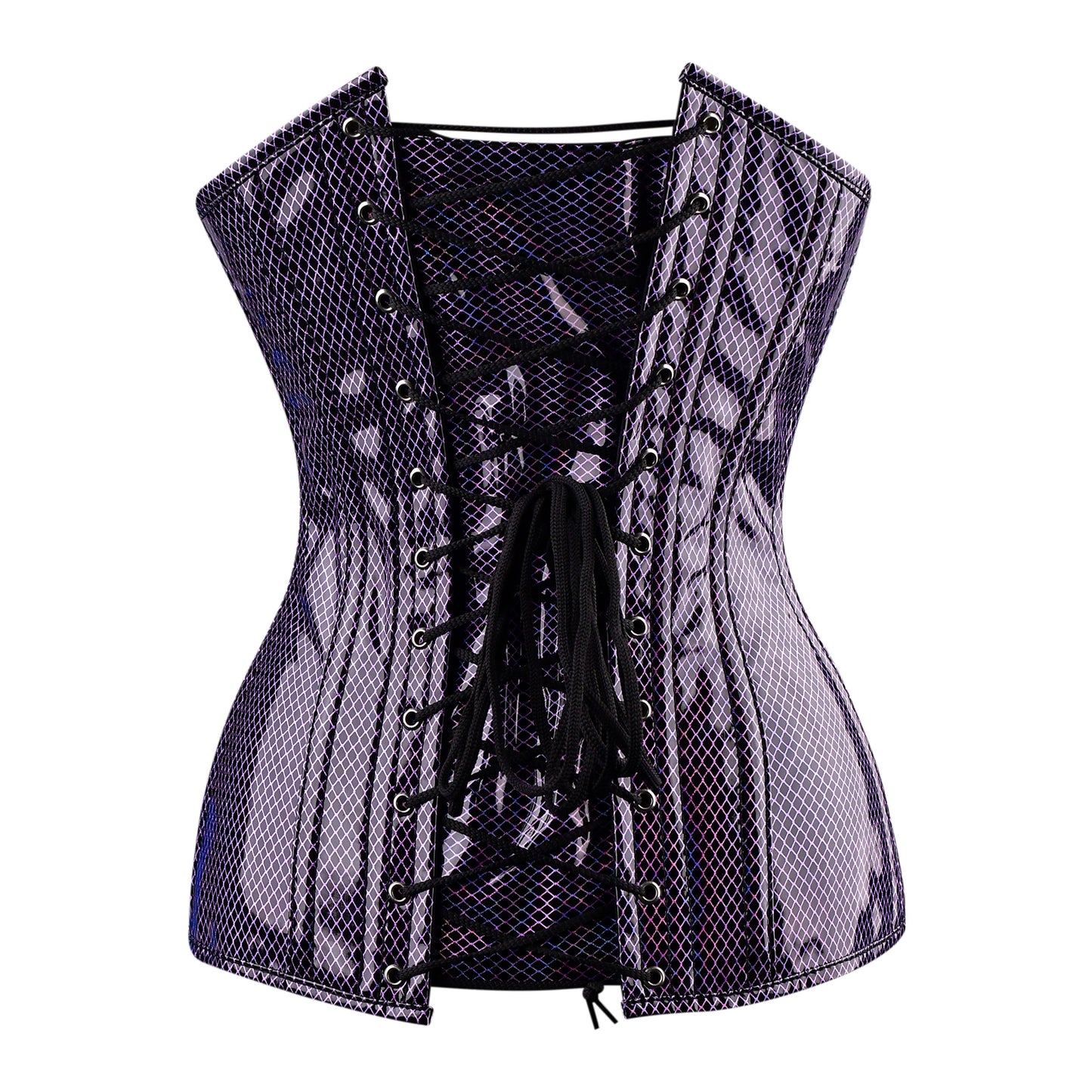 Midnight Serpent Overbust Corset (Purple Snakeskin Gloss)