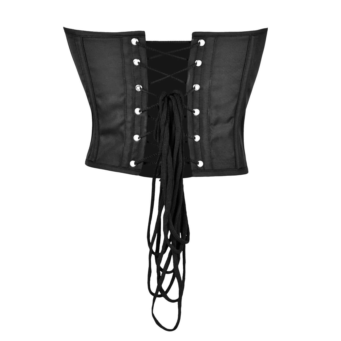 Black Matte Leather Over Bust Corset