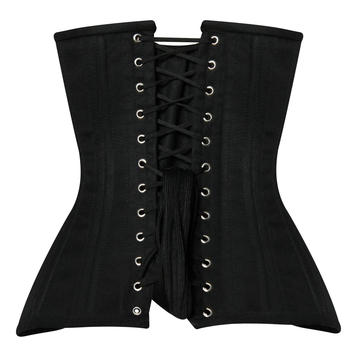 Handmade Black Cotton Underbust corset/Steel Boned Waist Training Corset