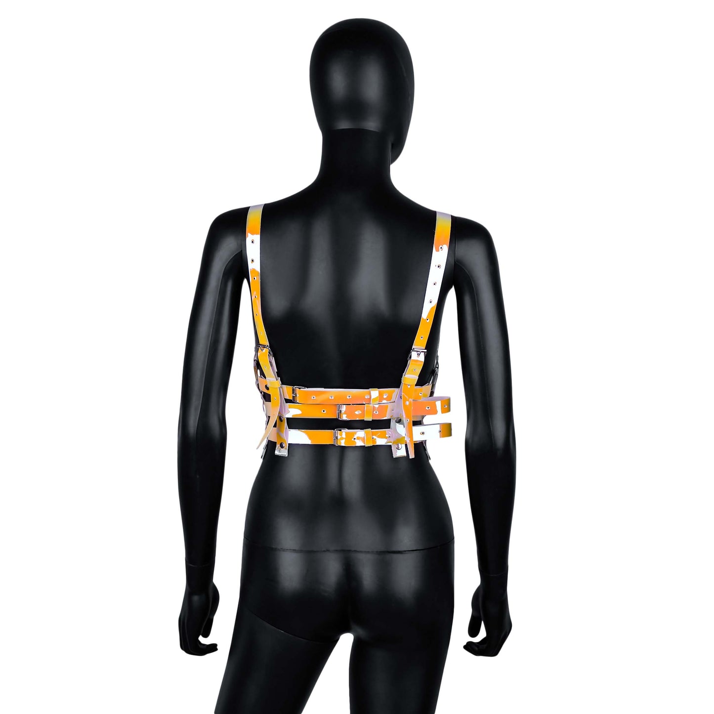 Yellow Leather Strappy Harness