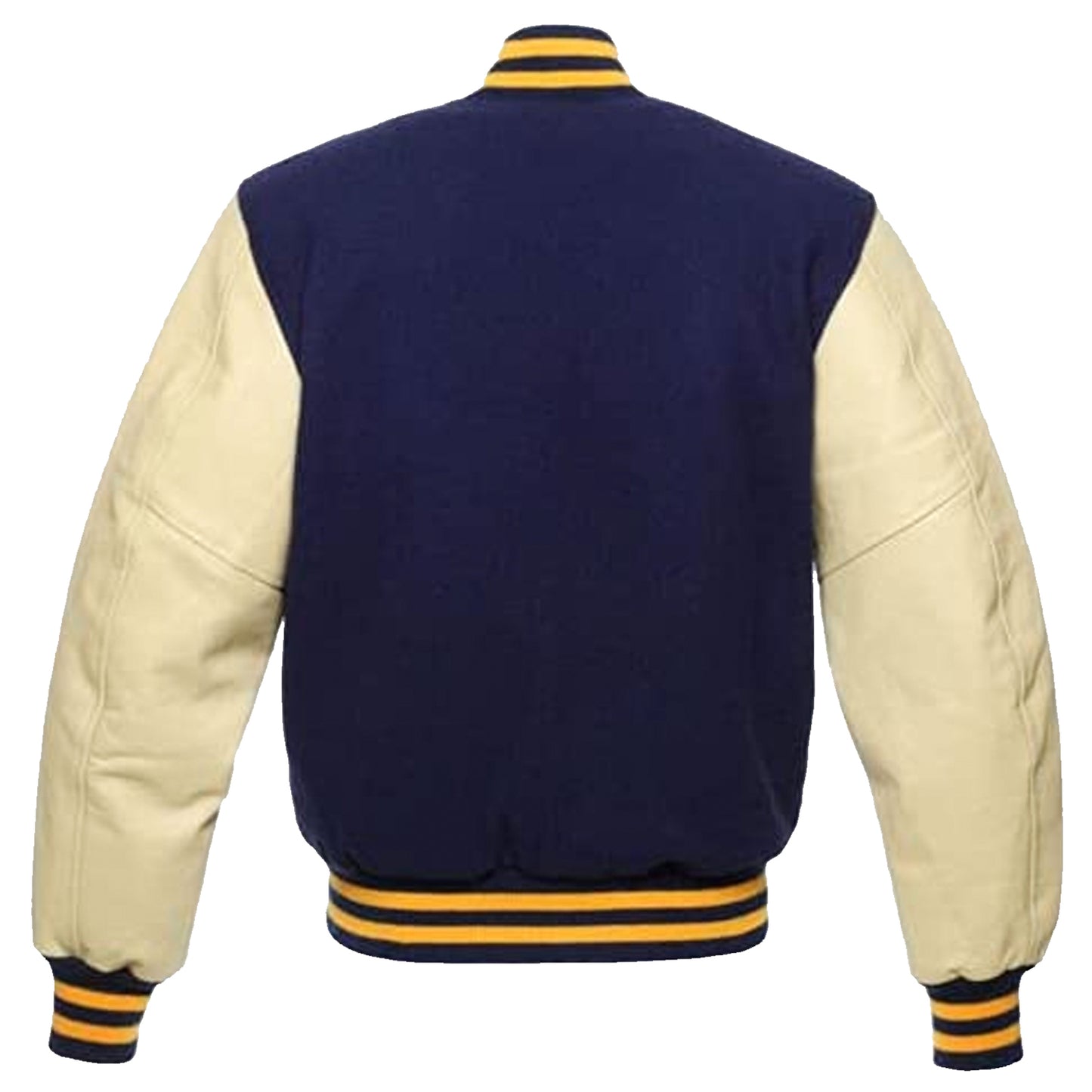 College Varsity Jacket, Baseball Jacket with Real Leather Sleeves