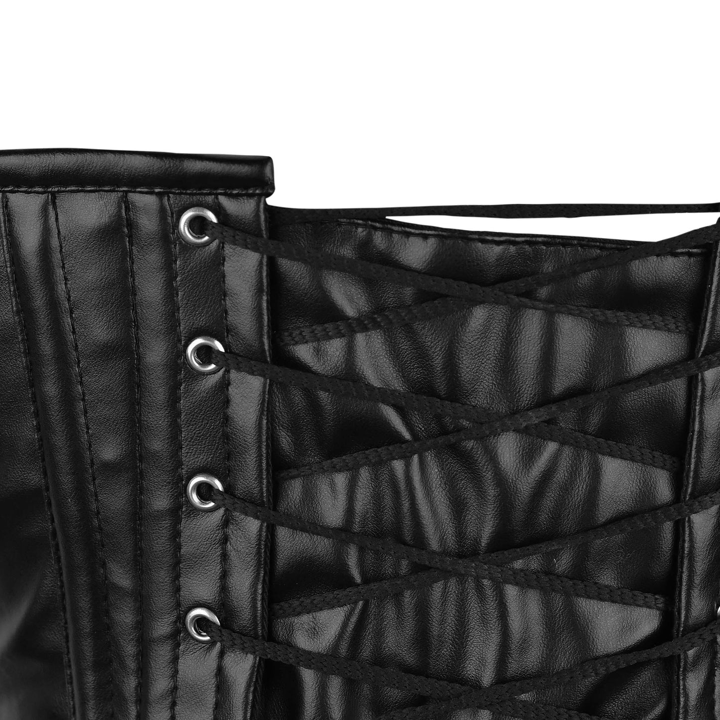 Black Leather Over Bust Corset