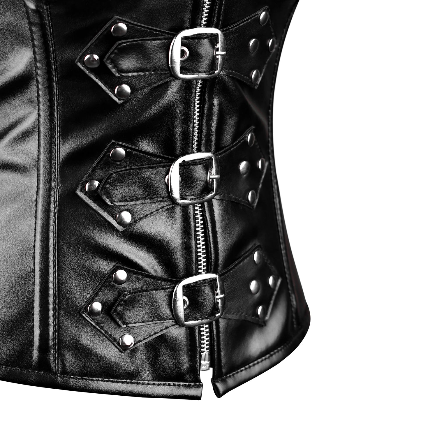 Steampunk Steel Boned Real Leather Overbust corset w/ Halter Strap