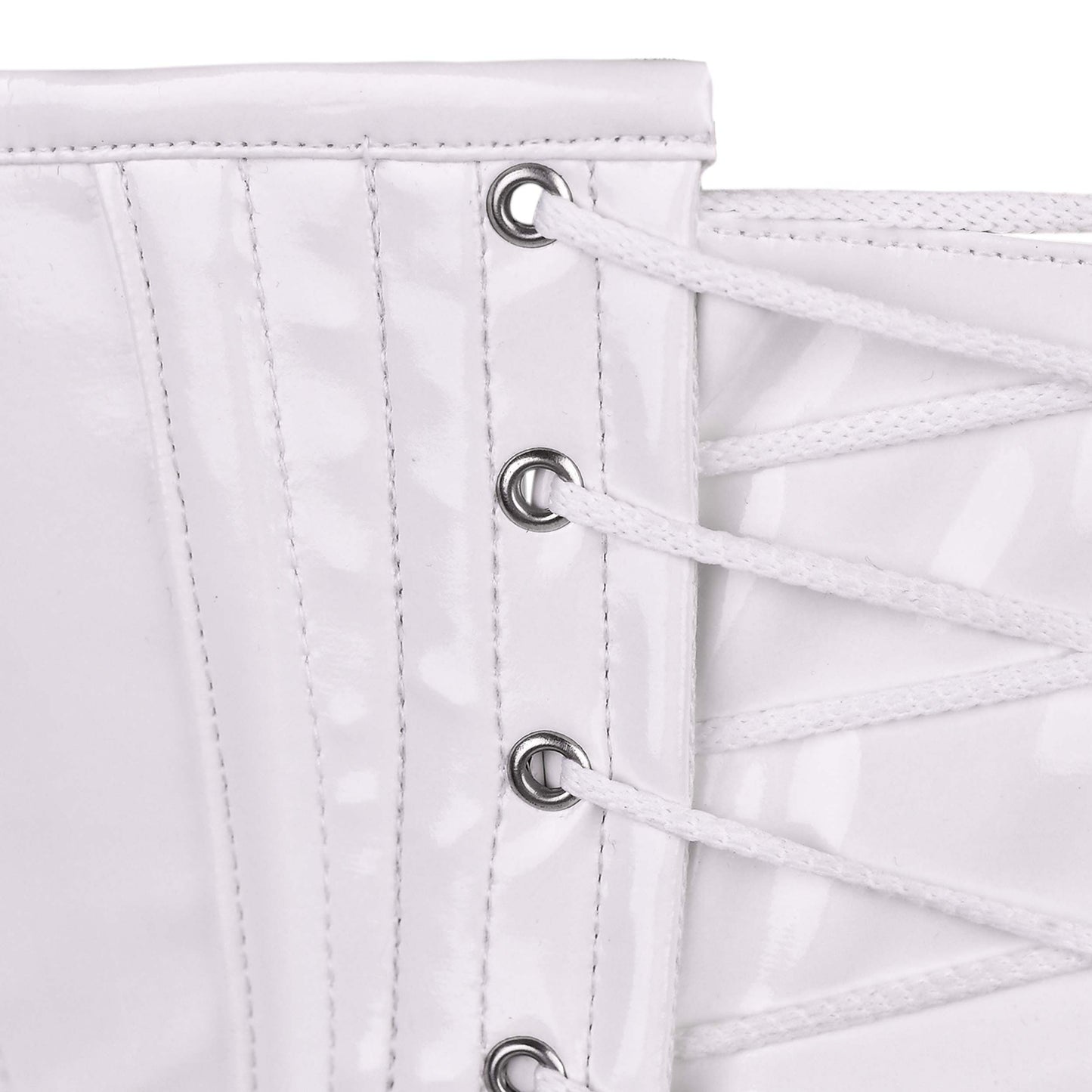 White Leather Over Bust Corset