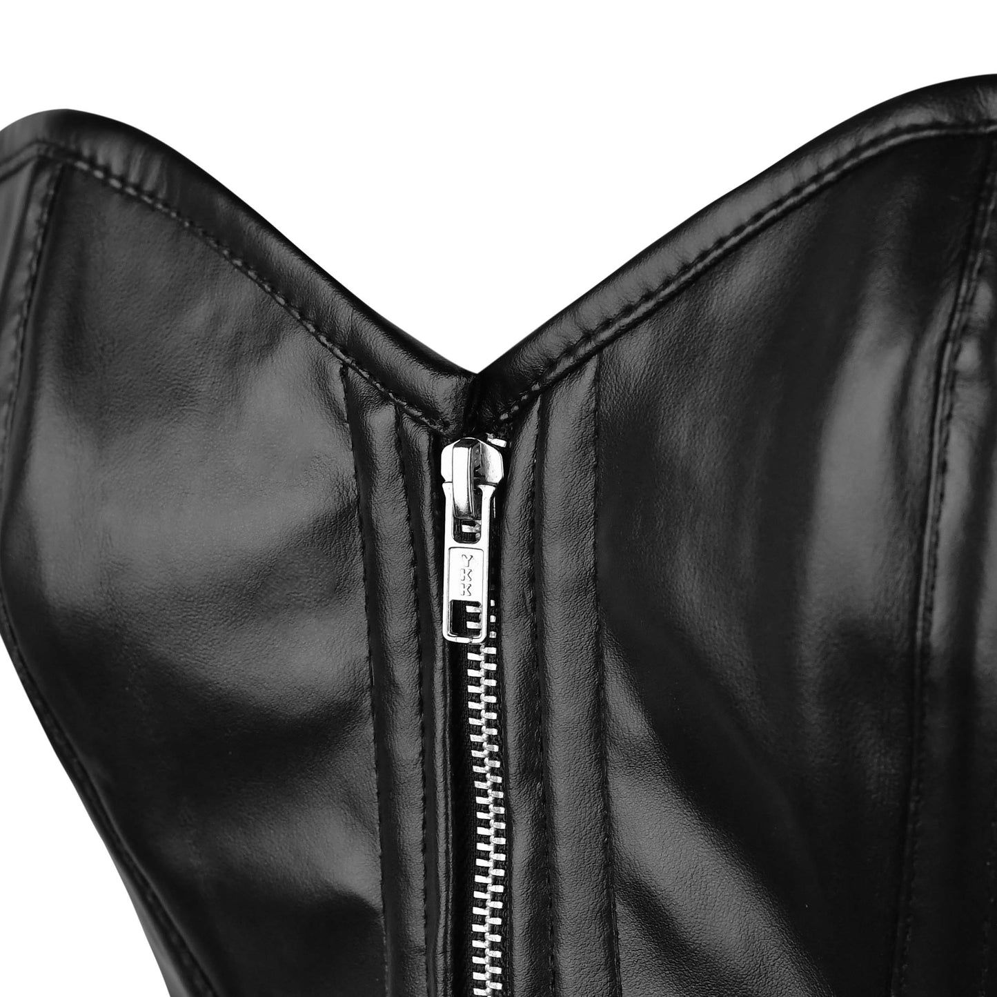 Black Leather Over Bust Corset