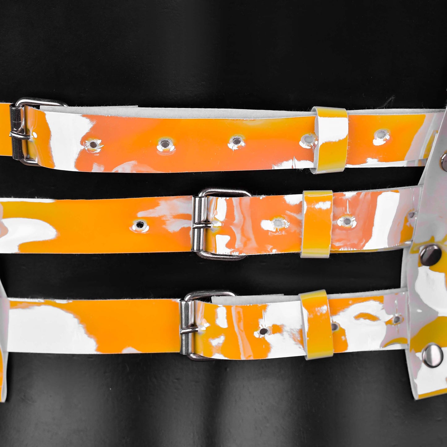 Yellow Leather Strappy Harness