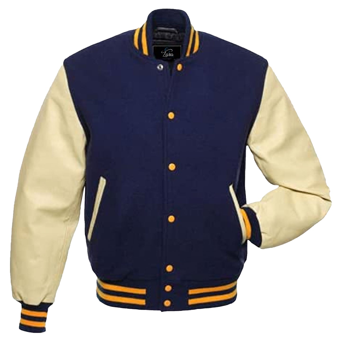 College Varsity Jacket, Baseball Jacket with Real Leather Sleeves