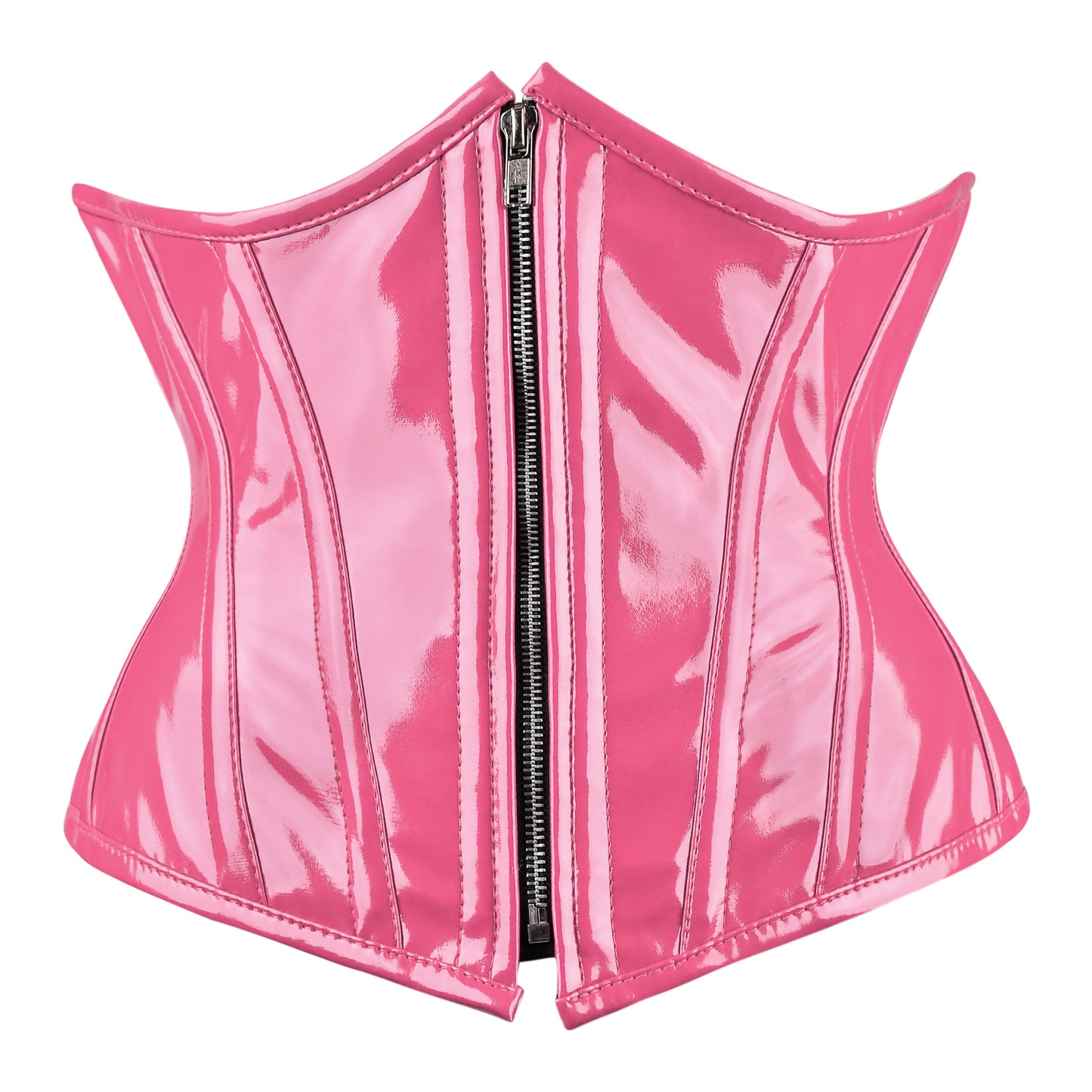 Hot Pink Gloss Vinyl Corset