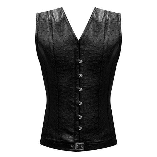 Ostrich PVC Men Vest, Waist training Men Corset