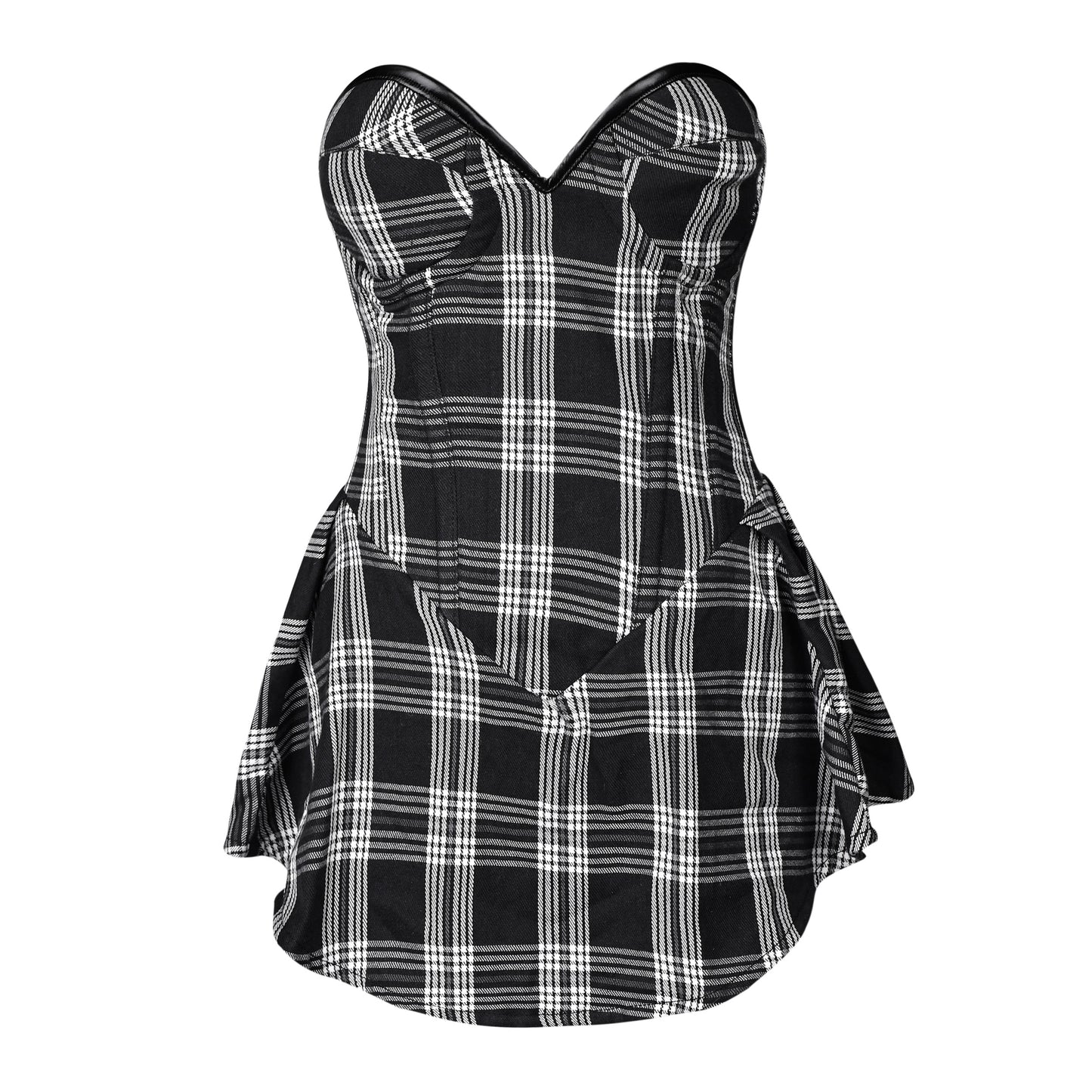 Black & White Plaid Corset Dress