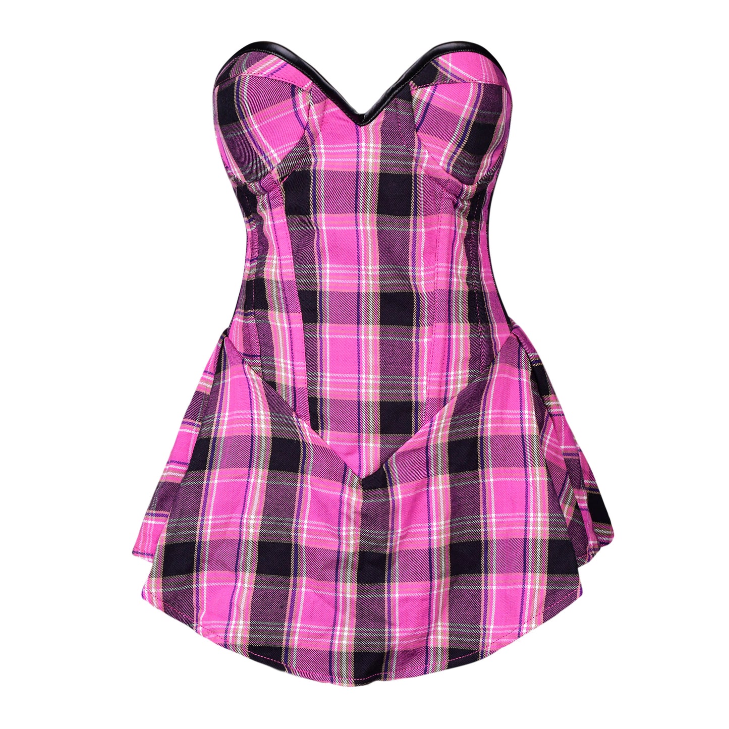 Pink Plaid Corset Dress