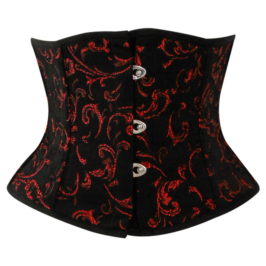 Red Brocade Mini Cincher corset - Waist Trainer Short torso