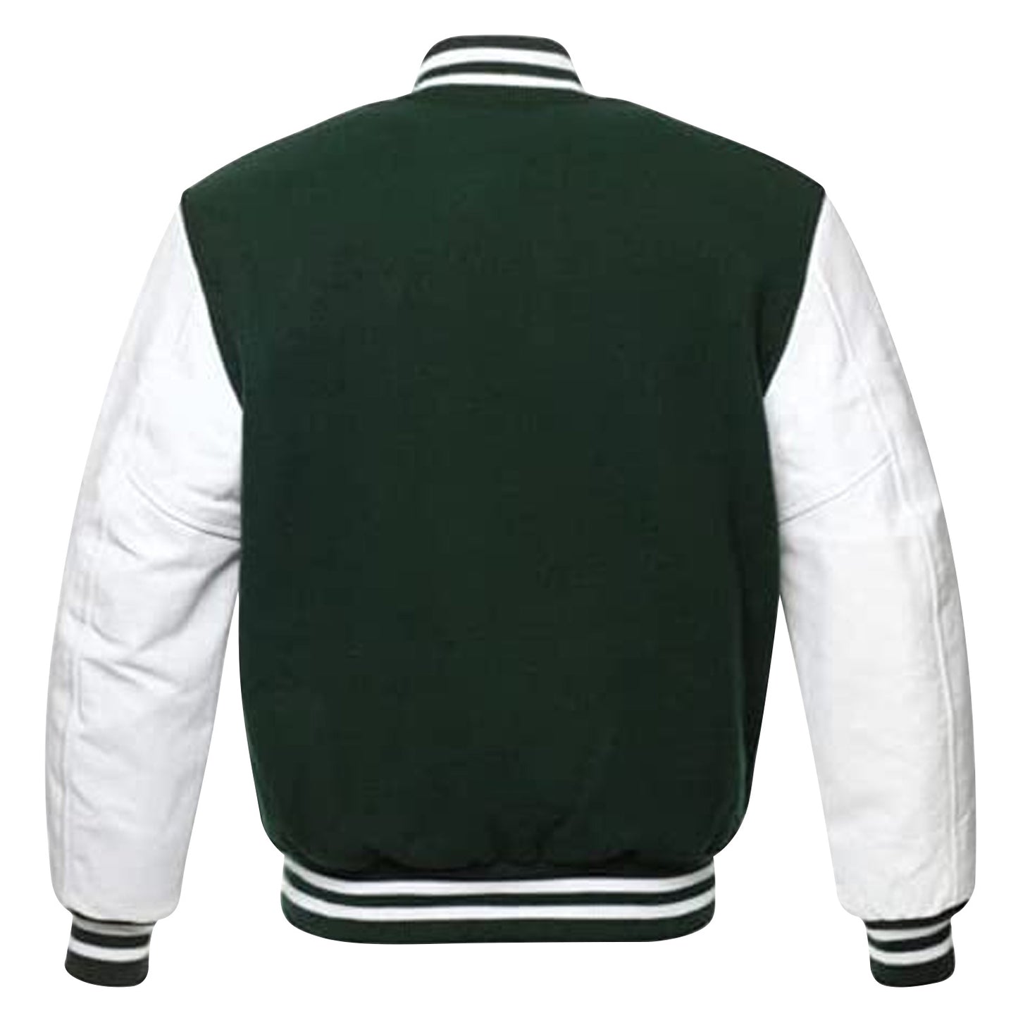 Varsity Baseball Jacket, Bomber Jacket with Real Leather Sleeves