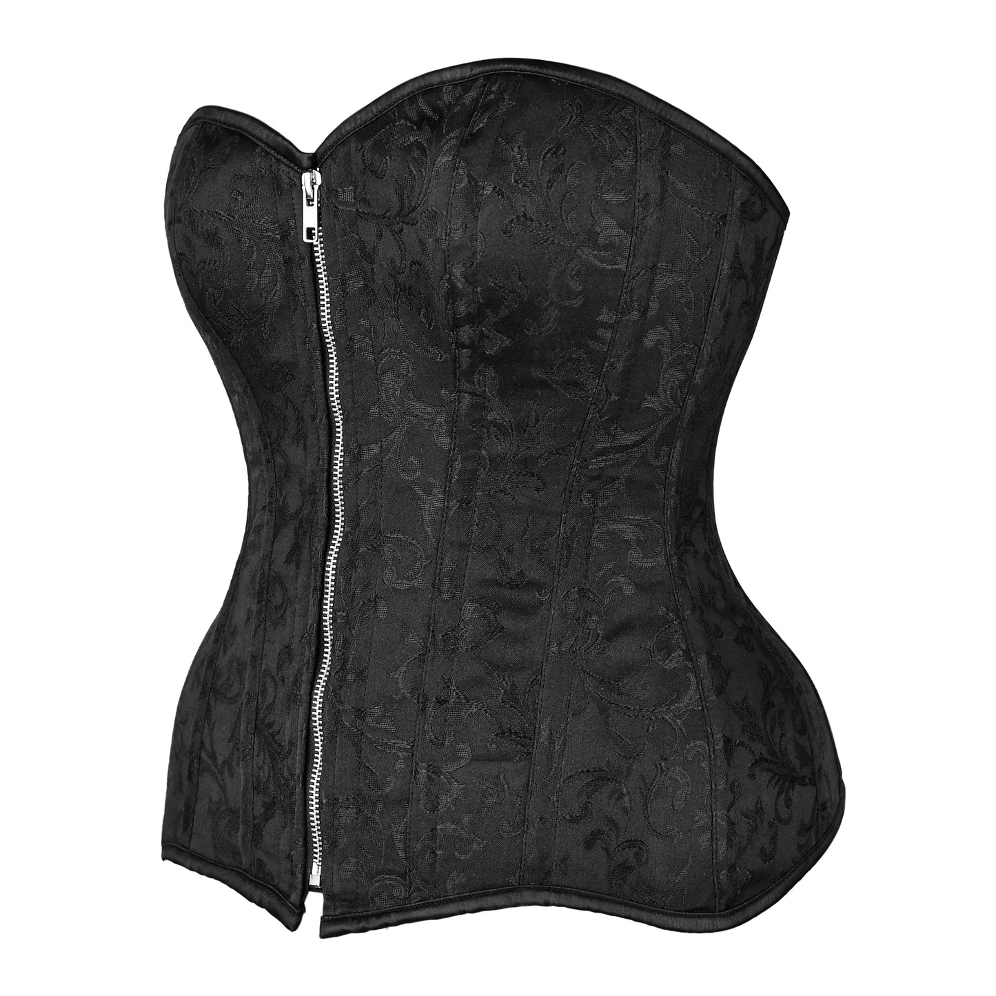 Nocturne Brocade Overbust Corset (Black Jacquard)