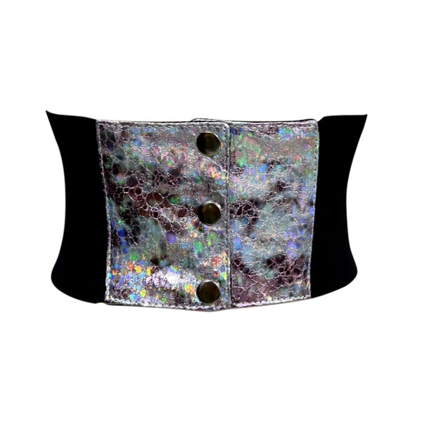 Pink crackle PVC Waist Training Corset Belt Waist cincher Lara Leather