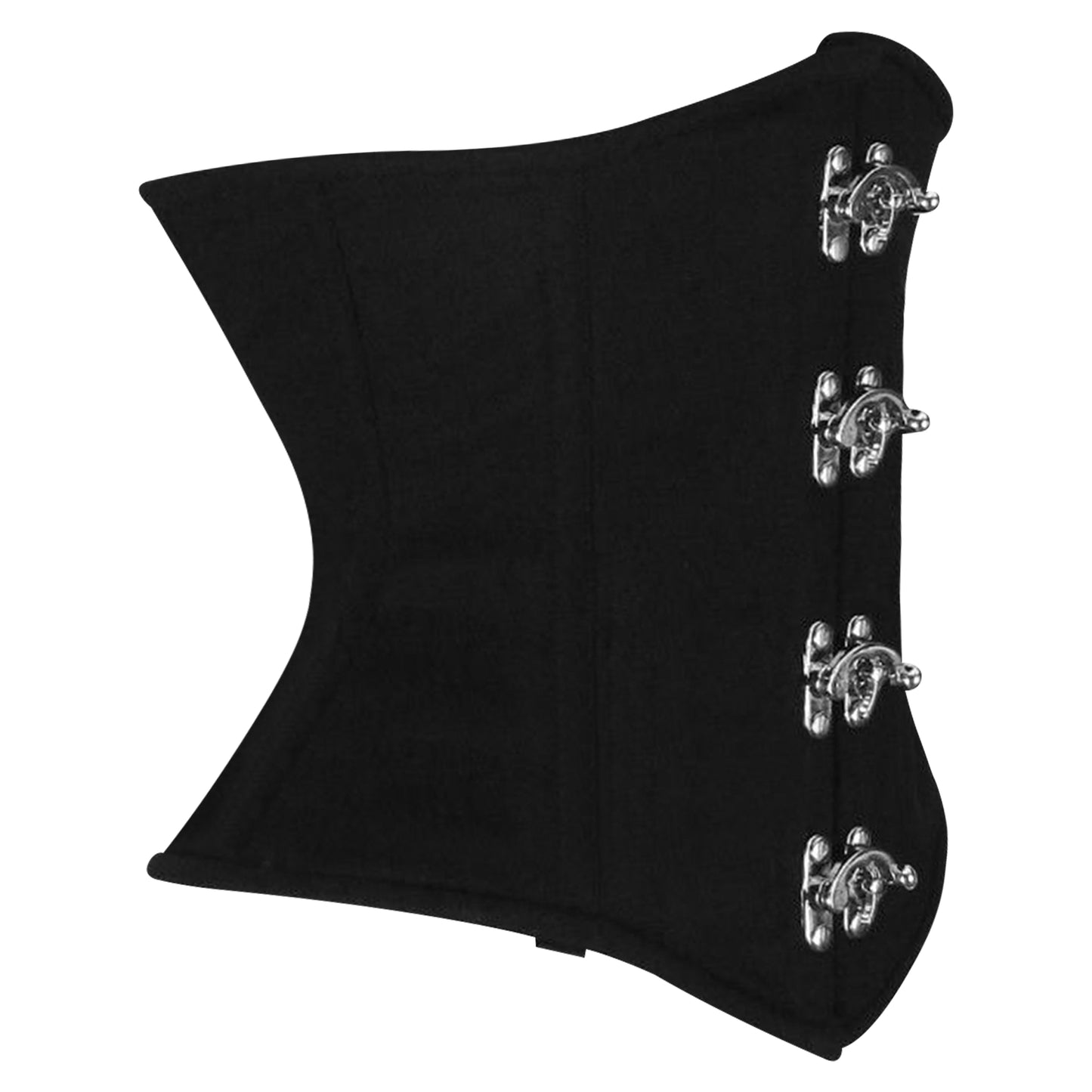 Handmade Black Cotton Underbust corset/Steel Boned Waist Training Corset