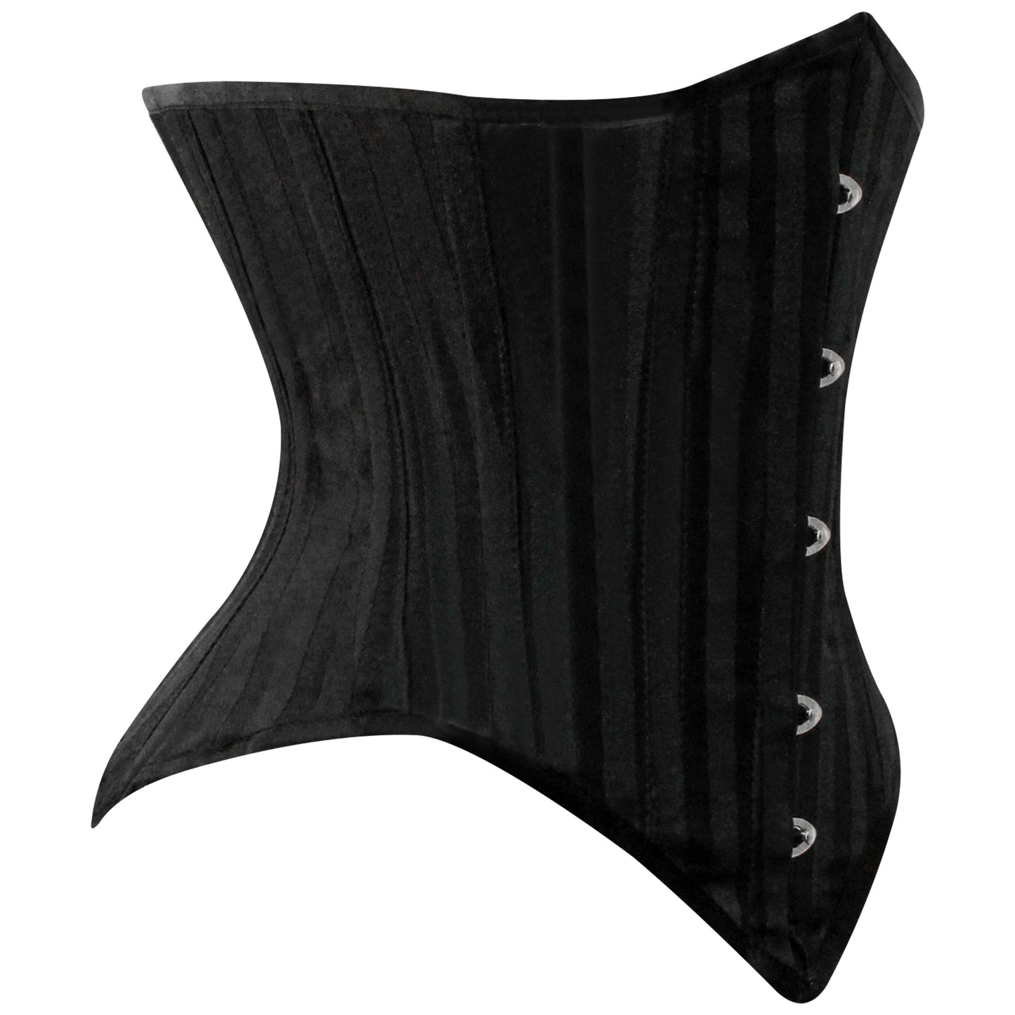 Black Brocade Lined Under bust Steel Boned Corset