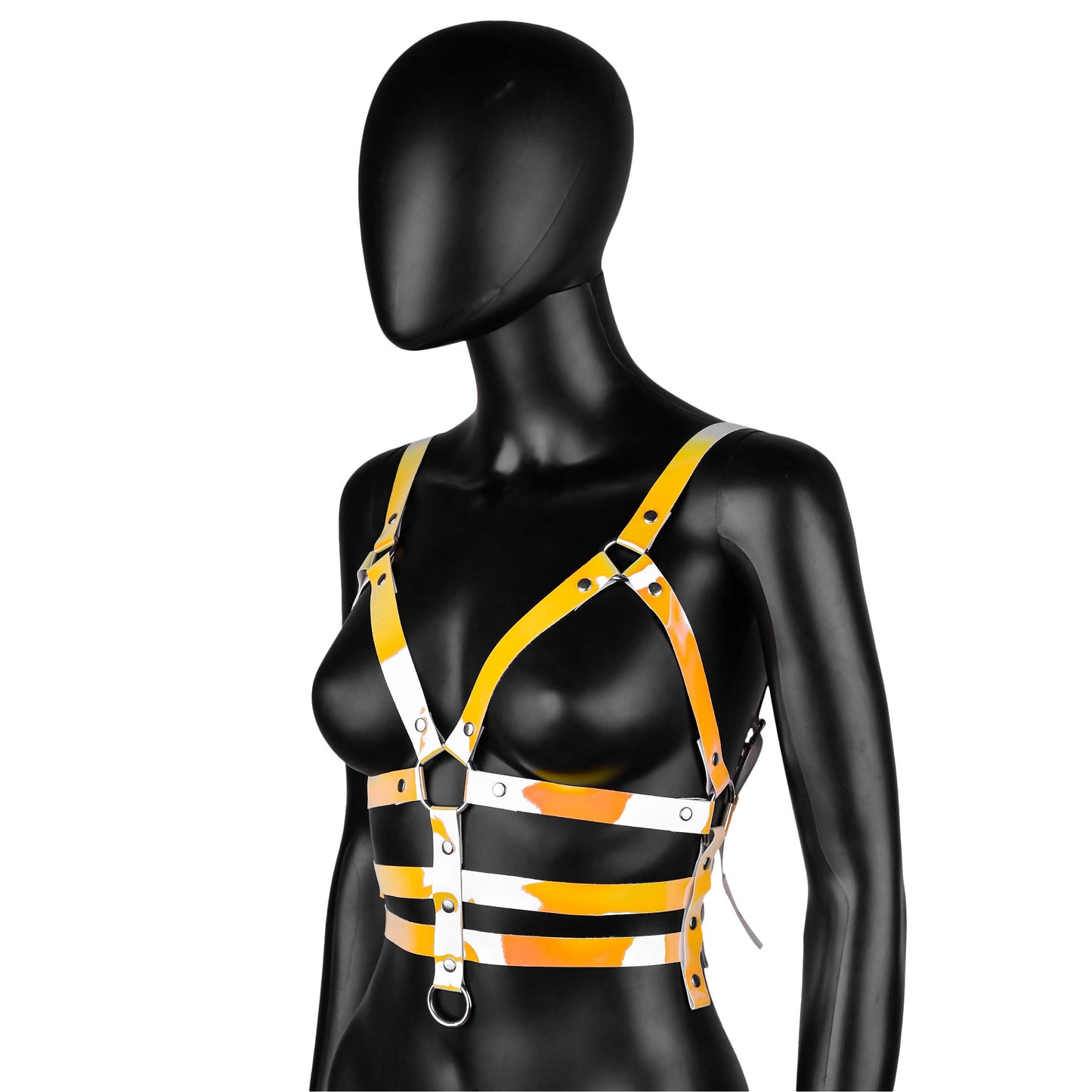 Yellow Leather Strappy Harness