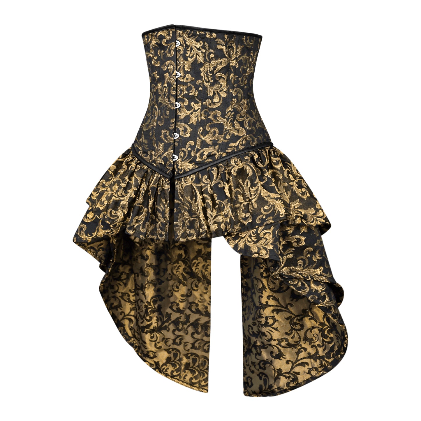 Victorian Gold Brocade Corset with Bustle Skirt