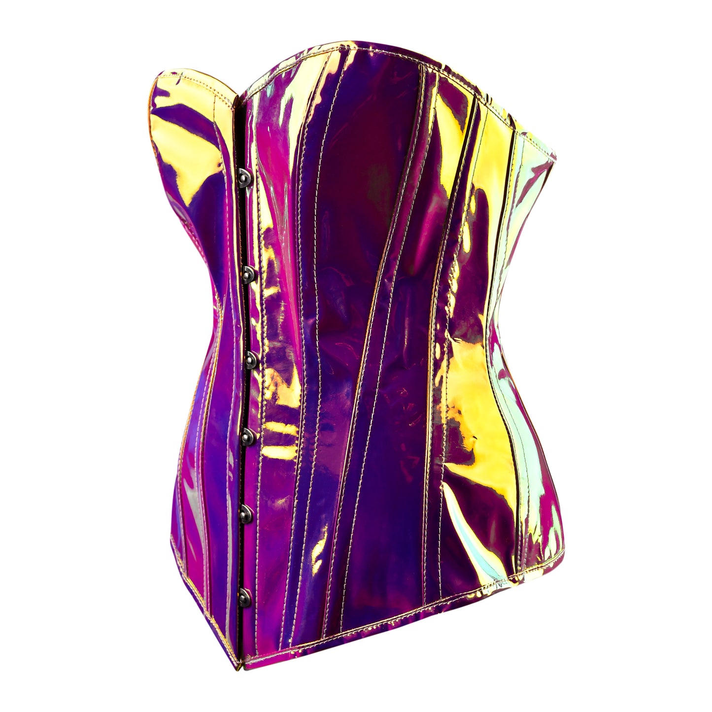 Iridescent Holographic Overbust Corset