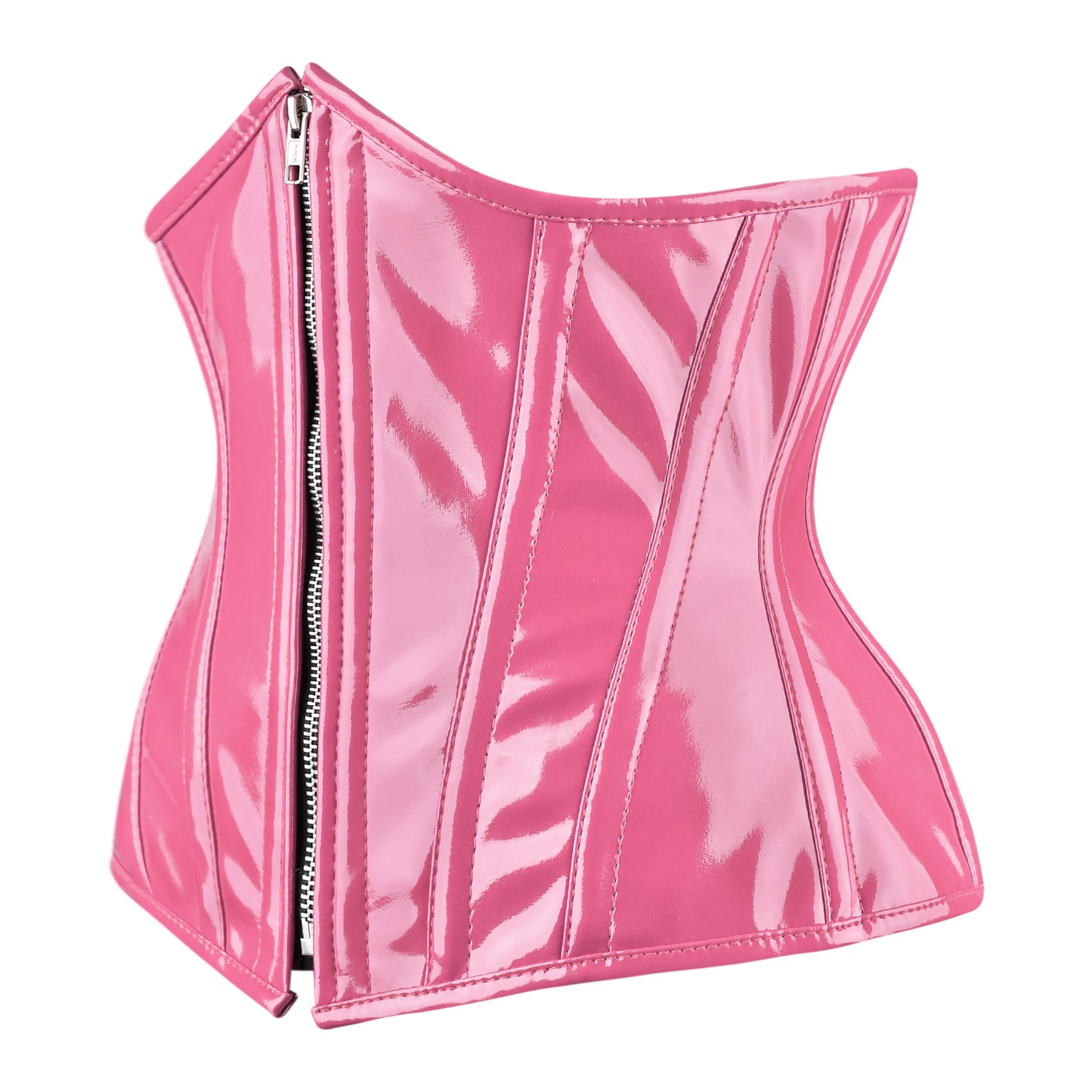 Hot Pink Gloss Vinyl Corset