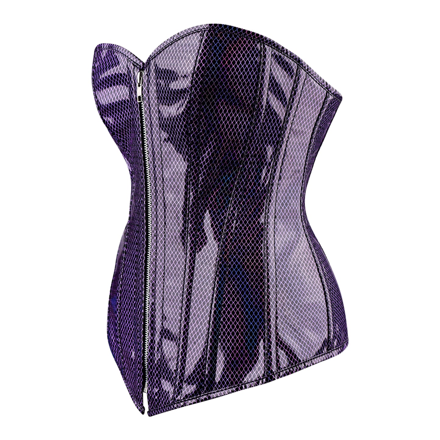 Midnight Serpent Overbust Corset (Purple Snakeskin Gloss)