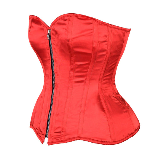 Red Satin Over Bust Corset