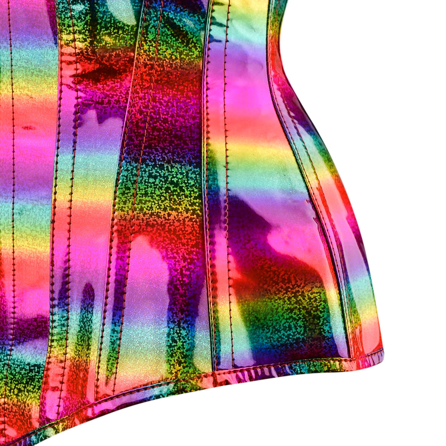 Neon Dream Overbust Corset (Prismatic Green-Purple Holo)