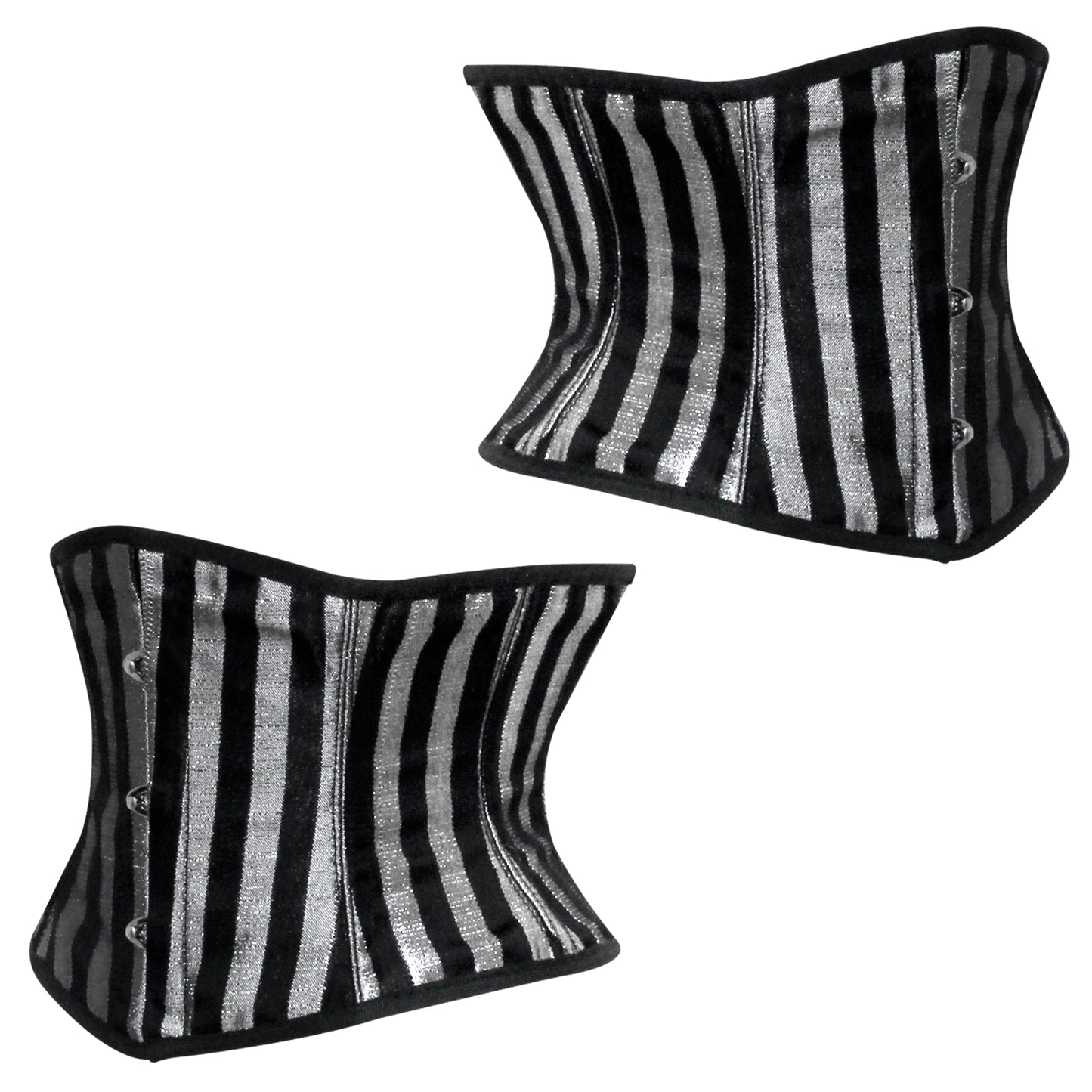 Silver Lined Brocade Mini Cincher corset - Waist Trainer Short torso