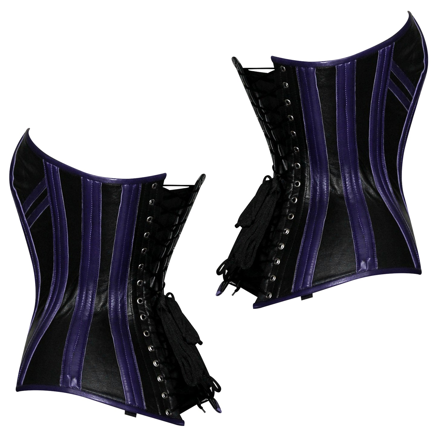 Steampunk Steel Boned Real Leather Overbust corset w/ Front Busk