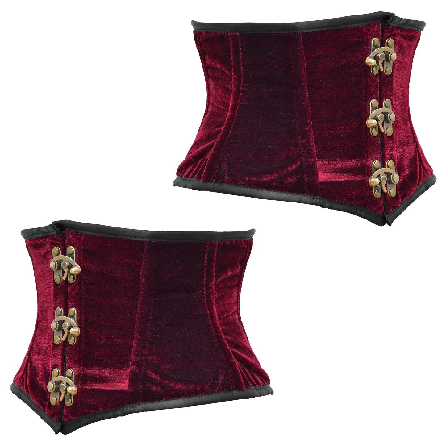 Authentic Crushed Velvet Underbust cincher corset w/ clasps Closure