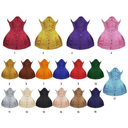 Beautiful Satin Steel Boned Underbust Lacing corset Size XS-6XL