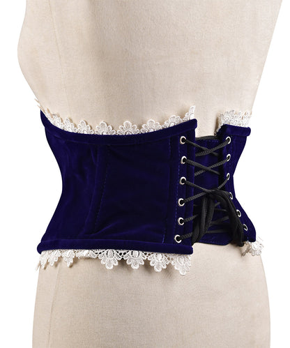 Steel Boned Womens Velvet Corset –  Waist Cincher
