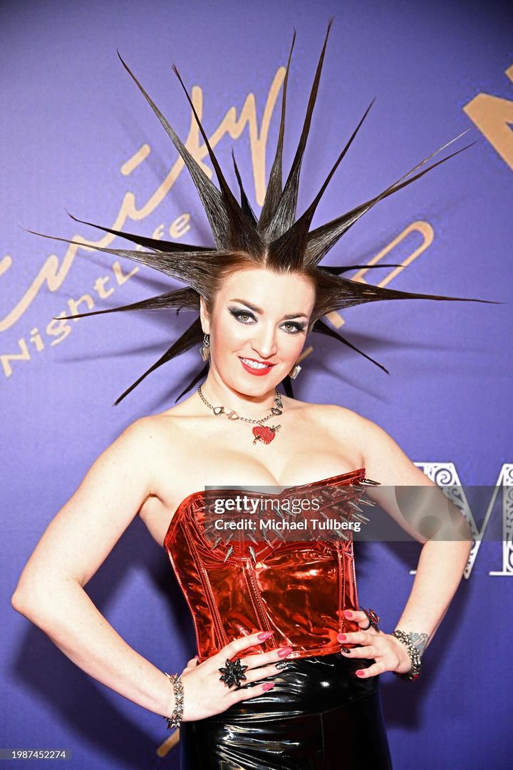 RED Metallic PVC Steel Boned Bustier Top corset w/ Spikes