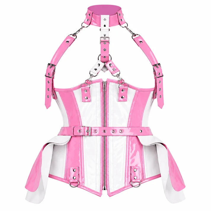 Bubblegum Rebel Pink & White Corset Dress