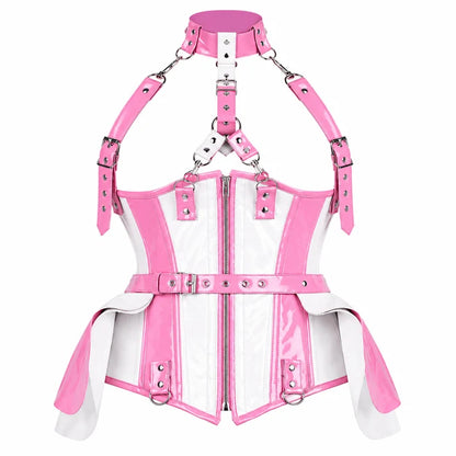 Bubblegum Rebel Pink & White Corset Dress