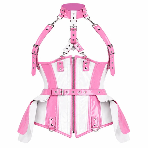 Bubblegum Rebel Pink & White Corset Dress