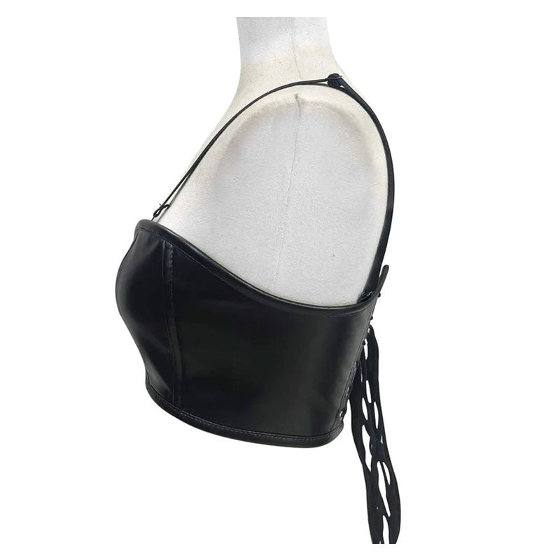 Handmade Corsets Tops/Corset dress/ Plus size bustier/ Casual Skirt, Faux Leather Skirt/ Zipper Top/ Wet look