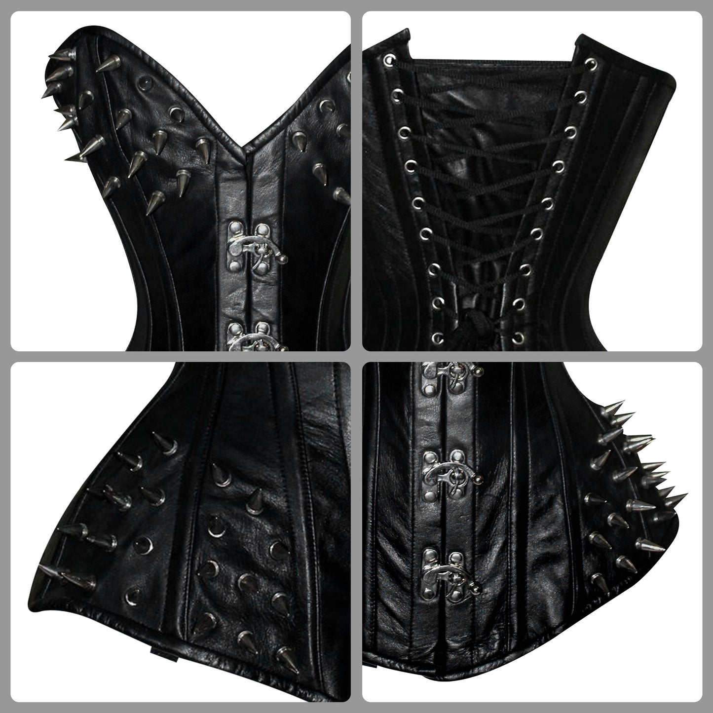Steampunk Steel Boned Leather Overbust Corset